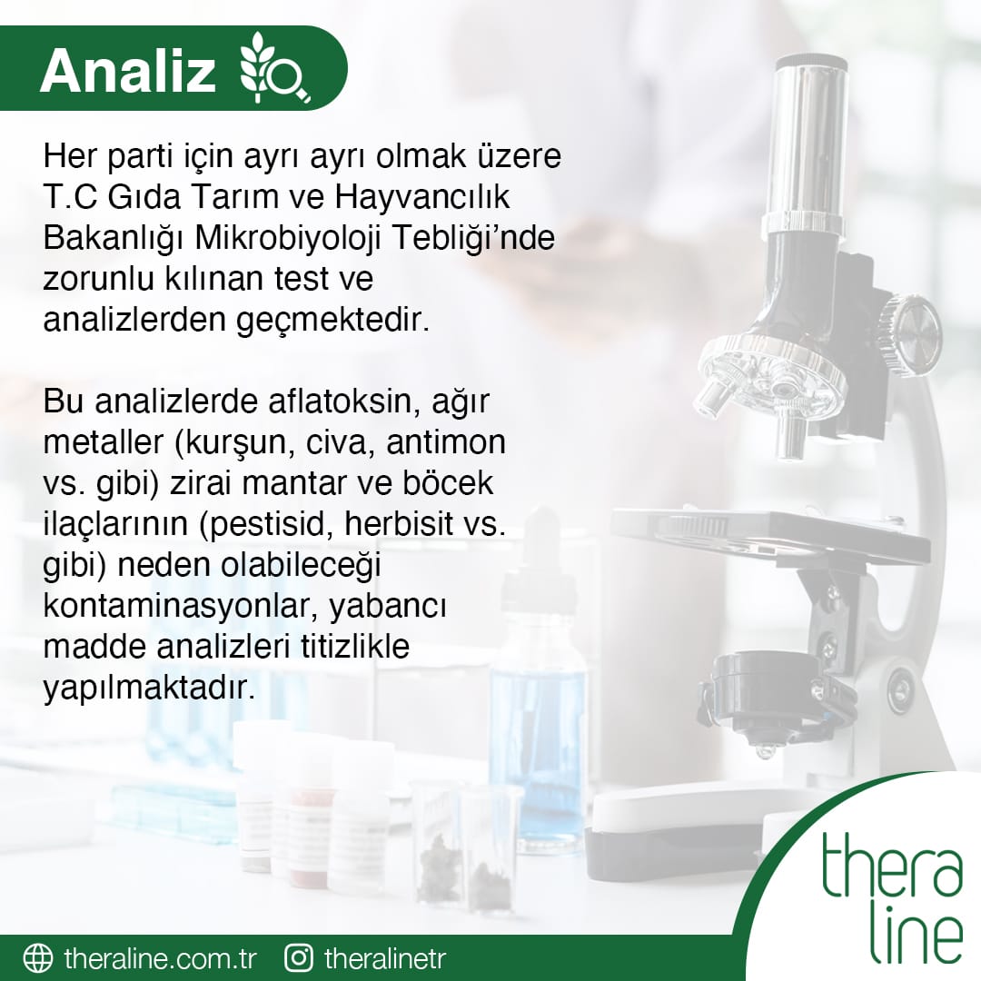 Analiz: her parti için zorunlu test ve analizler